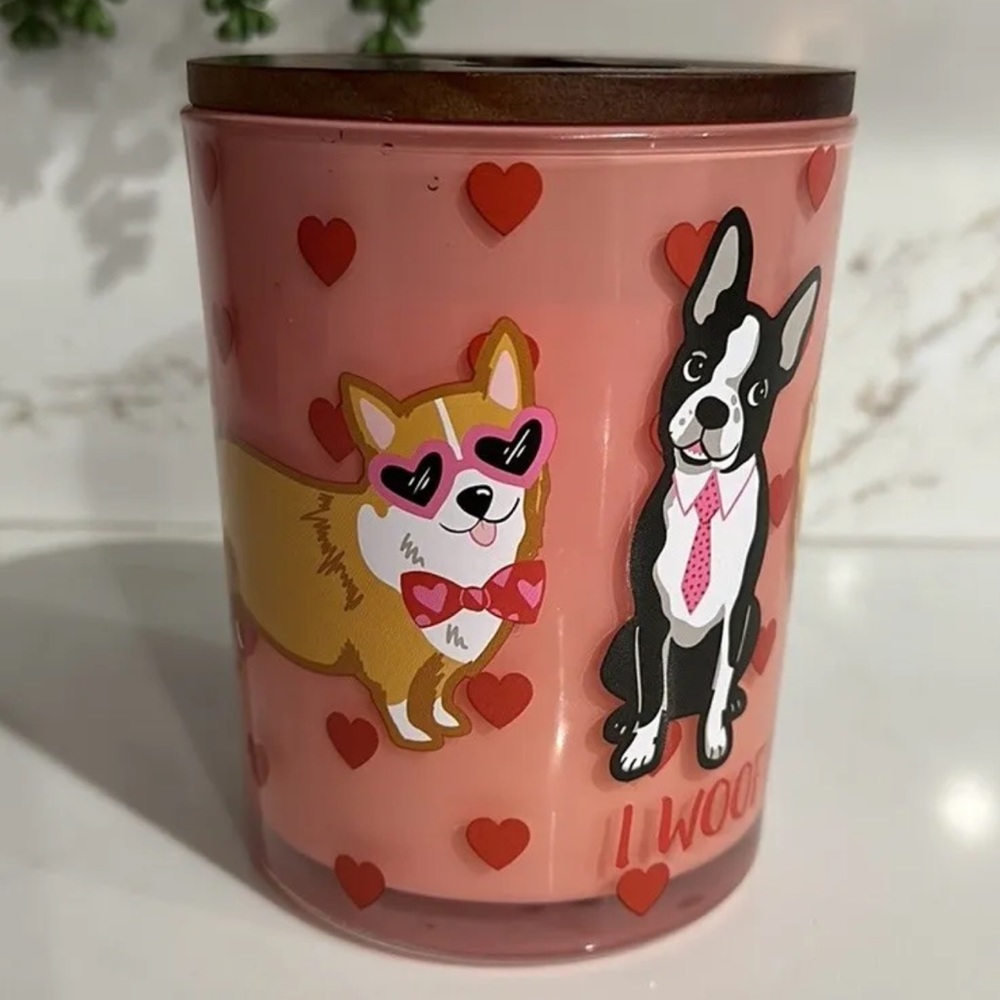 Isaac Mizrahi I woof You Valentine's Day Dog Design Candle With Lid